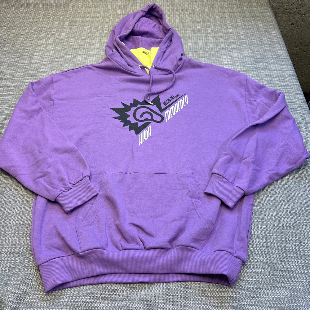 Blood Brother Hoodie Large High Frequency Purple Sweatshirt Graphic Skatewear